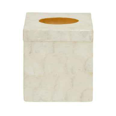 Palu White Shell Square Tissue Box