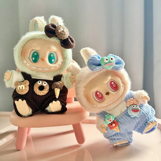 Bib Pants Labubu I II Idol Dolls Cute Mini Plush Doll'S Clothes Sitting Party Clothing Outfit Accessories For Korea Kpop Exo