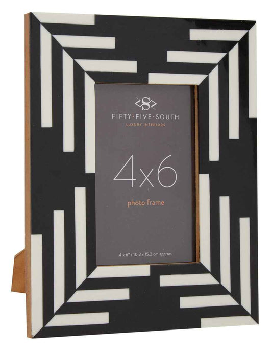 Donato 4In X 6In Black And White Stripe Photo Frame