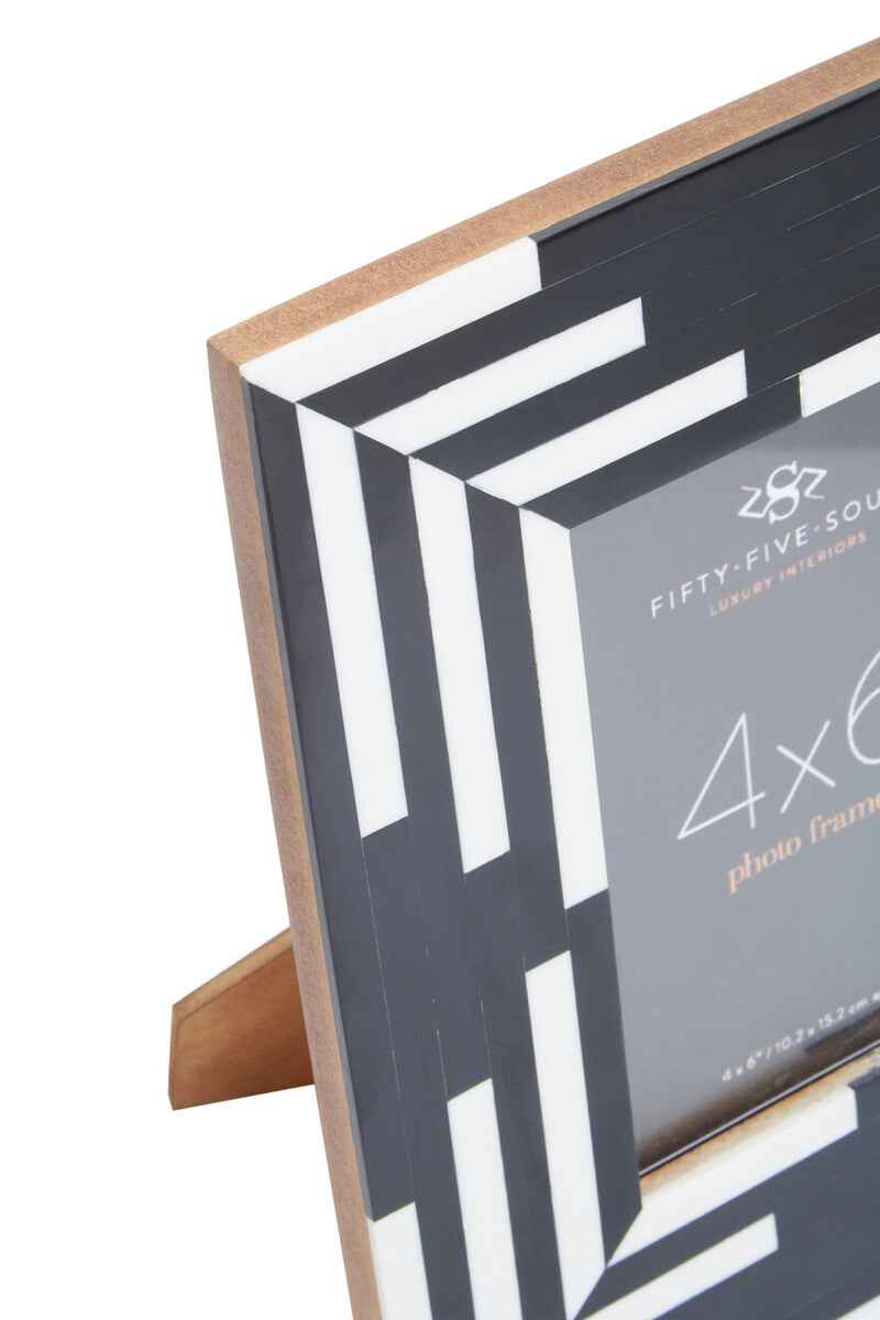 Donato 4In X 6In Black And White Stripe Photo Frame
