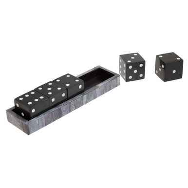 Churchill Games Grey Bone Dice Set with Black Dice