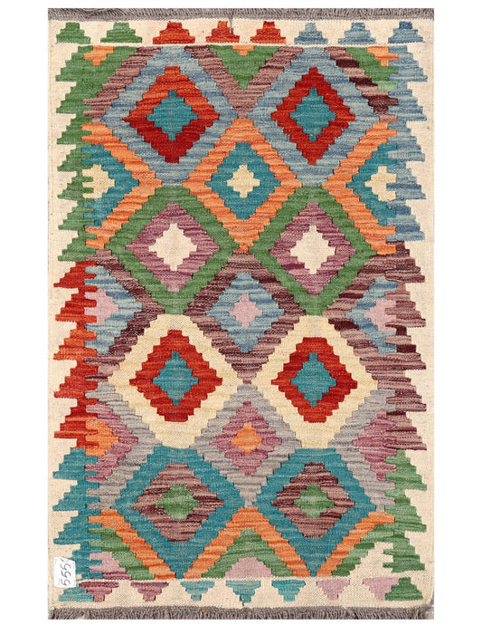 Maimana Afghanistan Kilim Rug - 119 x 76 cm
