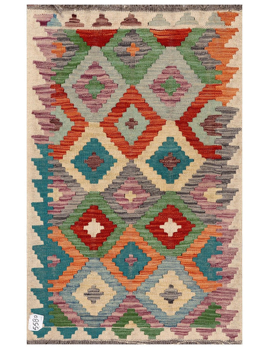 Maimana Afghanistan Kilim Rug - 120 x 76 cm