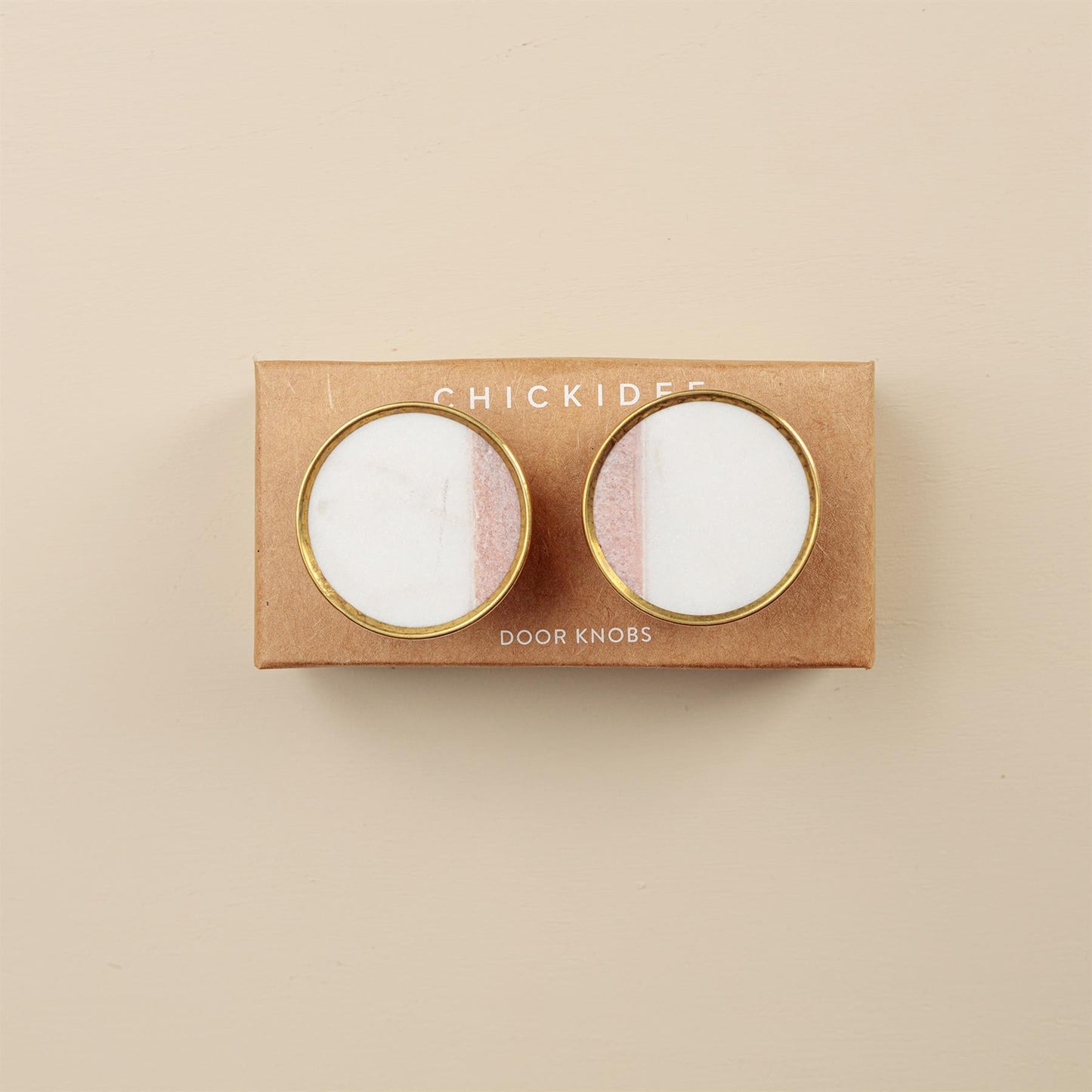 Sarika White Stone Brass Drawer Knobs