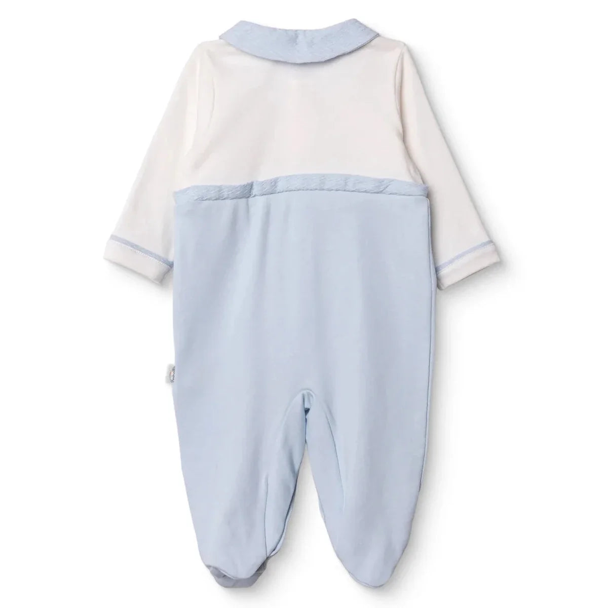 Bebetto "Little Boss" Slogan Buttoned Shirt Collar Footed Baby Sleepsuit (Newborn to 6-9 Months)
