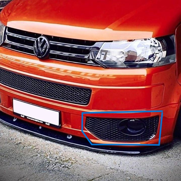 For VW T5.1 Transporter Front Foglight Trims – Honeycomb Sportline Matte Black | Van-X