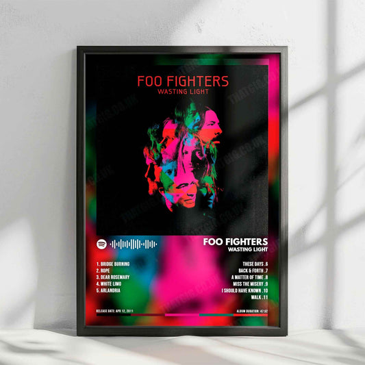 Foo Fighters "Wasting Light" Album Cover Poster - with Complete Tracklist