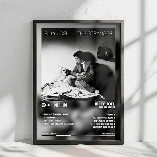 Billy Joel "The Stranger  " Album Cover Poster - with Complete Tracklist