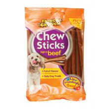 Munch and Crunch Chew Sticks with Beef, 20 Pack - Case of 14