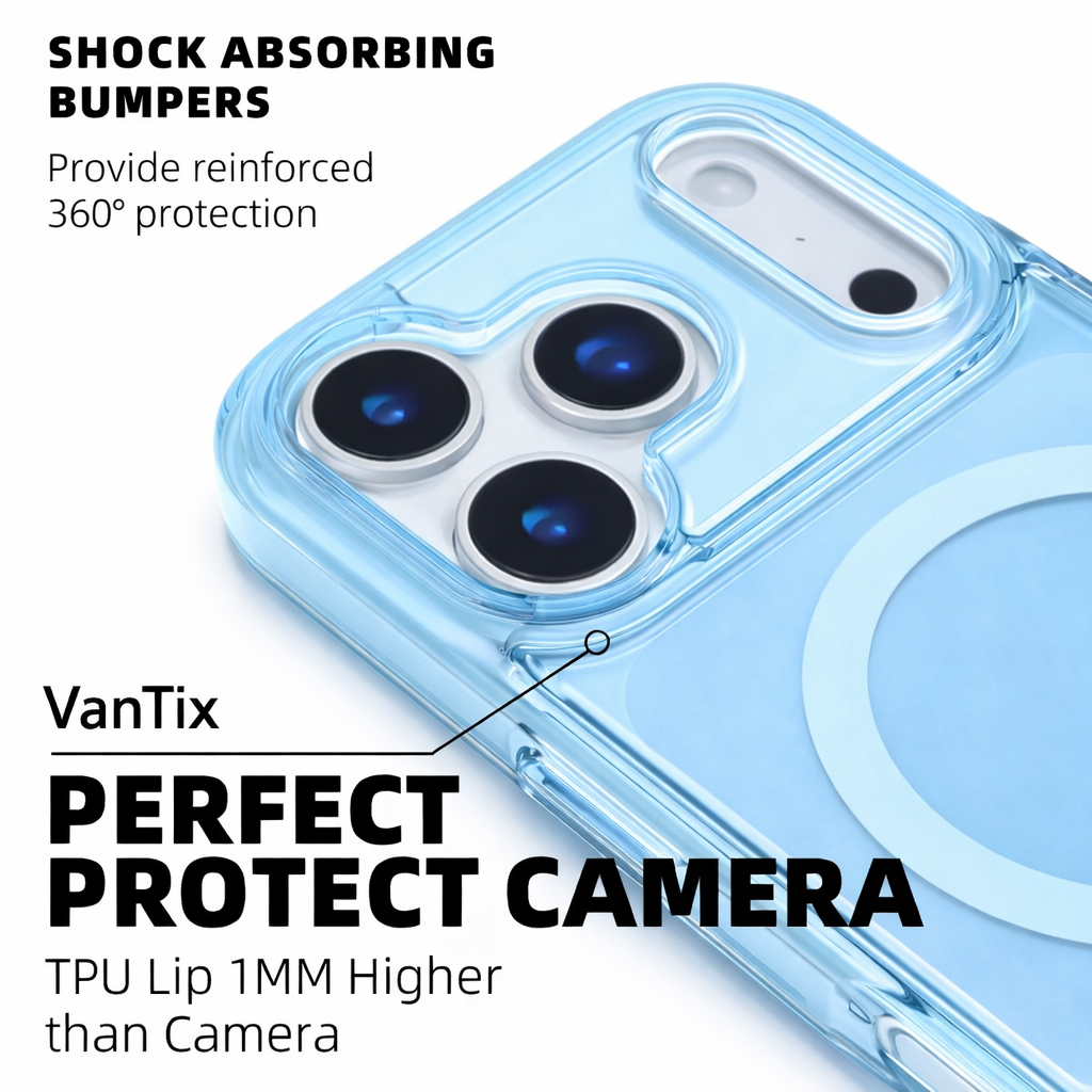 Electric Blue MagSafe iPhone Case – Shockproof TPU & PC Cover with Built-In Magnetic Ring | Free UK Shipping
