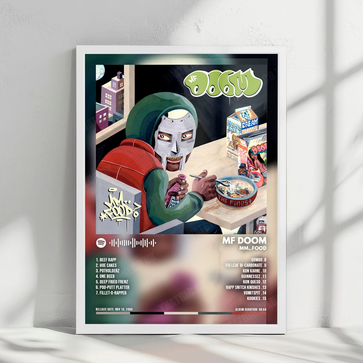 MF DOOM "MM..FOOD  " Album Cover Poster - with Complete Tracklist