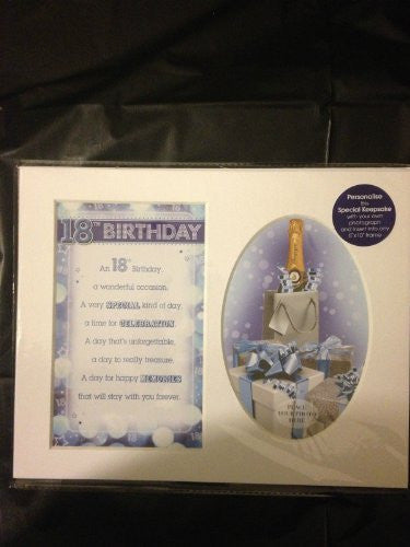 18 birthday sentiment photo mount blue 10x8