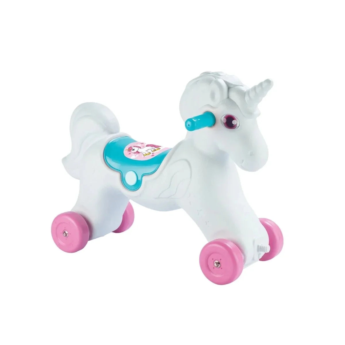 Dolu Unicorn Rocking Horse with Wheels - Pink