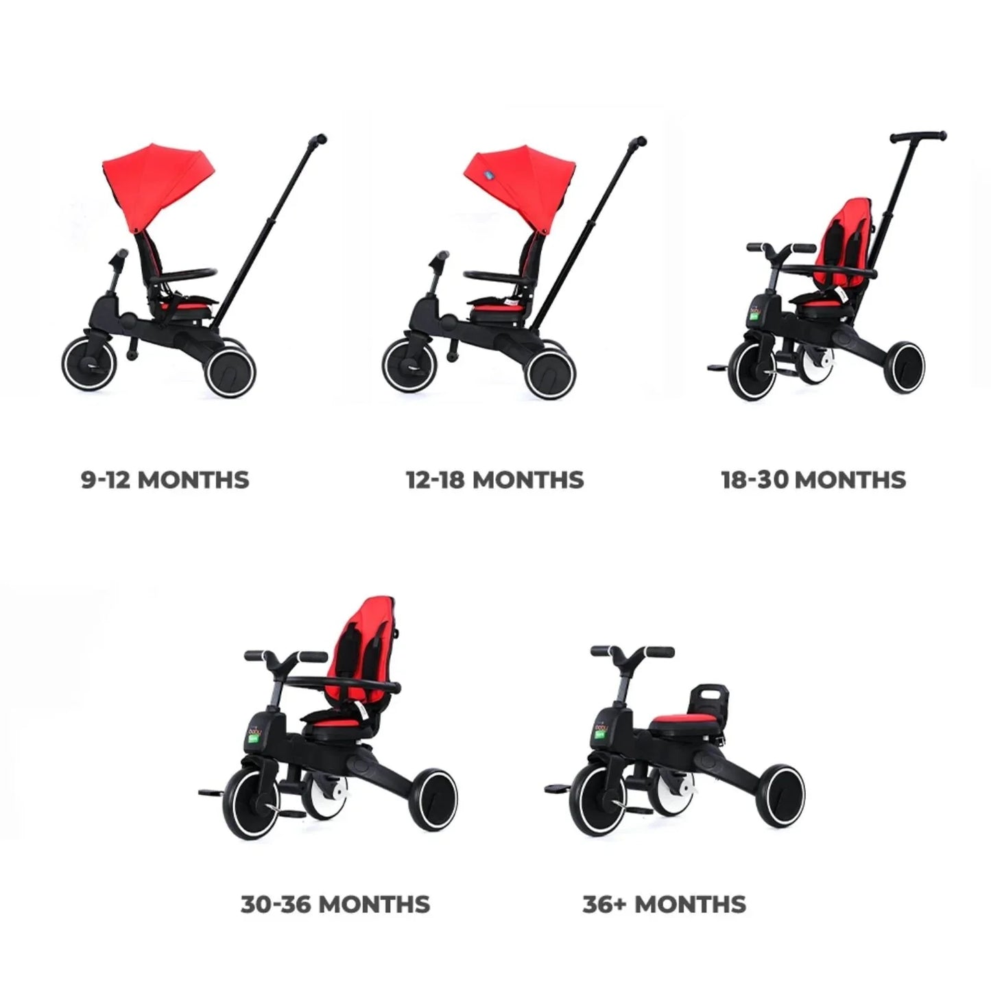 baby toys 3 in 1 Panda Foldable Trike Tricycles