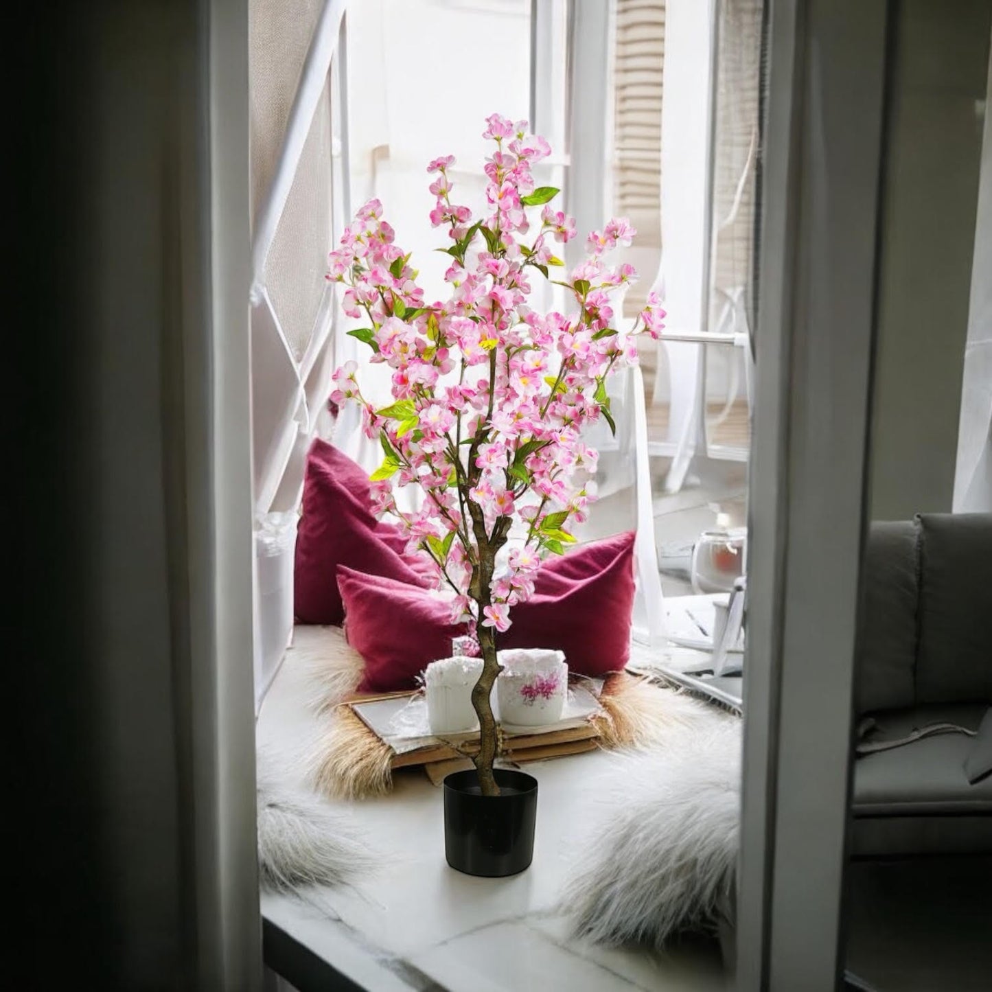 120CM ARTIFICIAL CHERRY TREE (PINK)