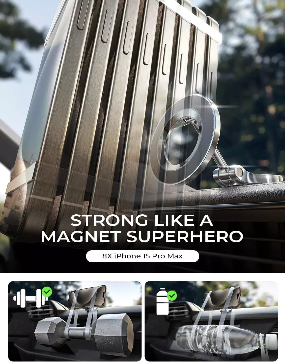 LISEN for Magsafe Car Mount [24 Permanent Magnets] Magsafe Phone Holder Car Van