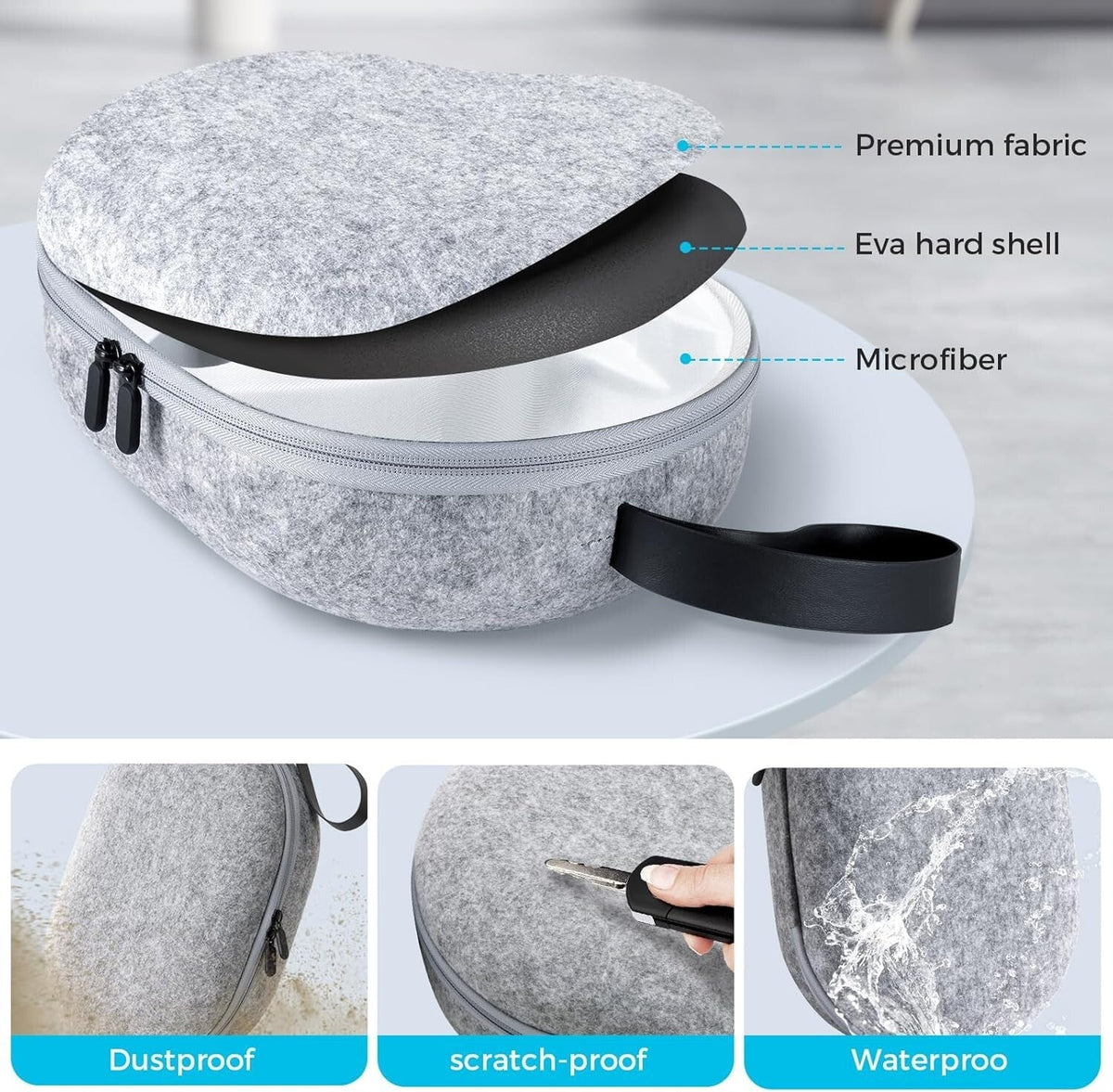 CoBak Travel Case Compatible with Apple Vision Pro and Other Accessories, Grey