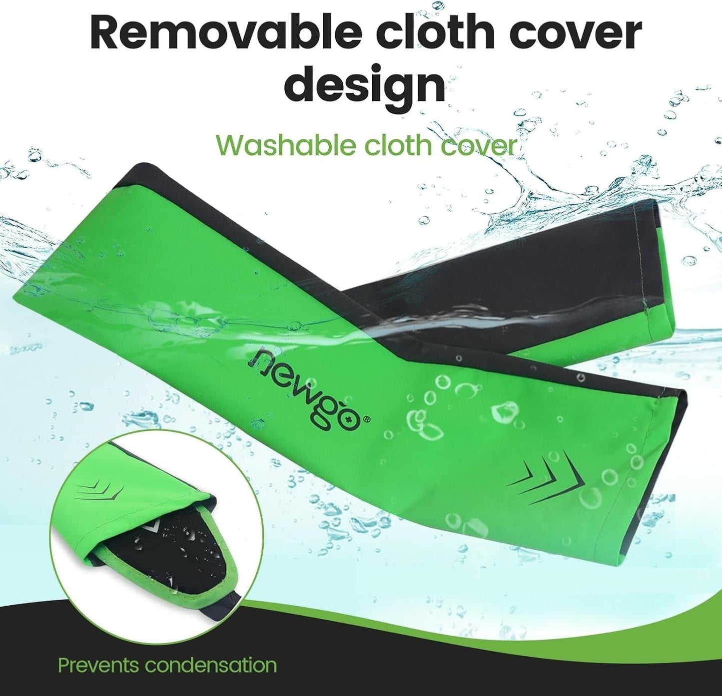 Newgo Reusable Cooling Neck Wrap with Washable Cover for Hot Weather Relief