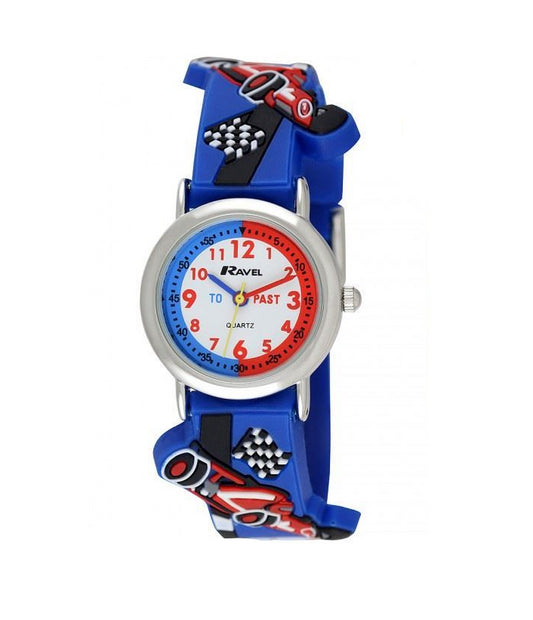Ravel Ravel Children Boys 3D Cartoon Time Teacher Watch Racing Car R1513.31B