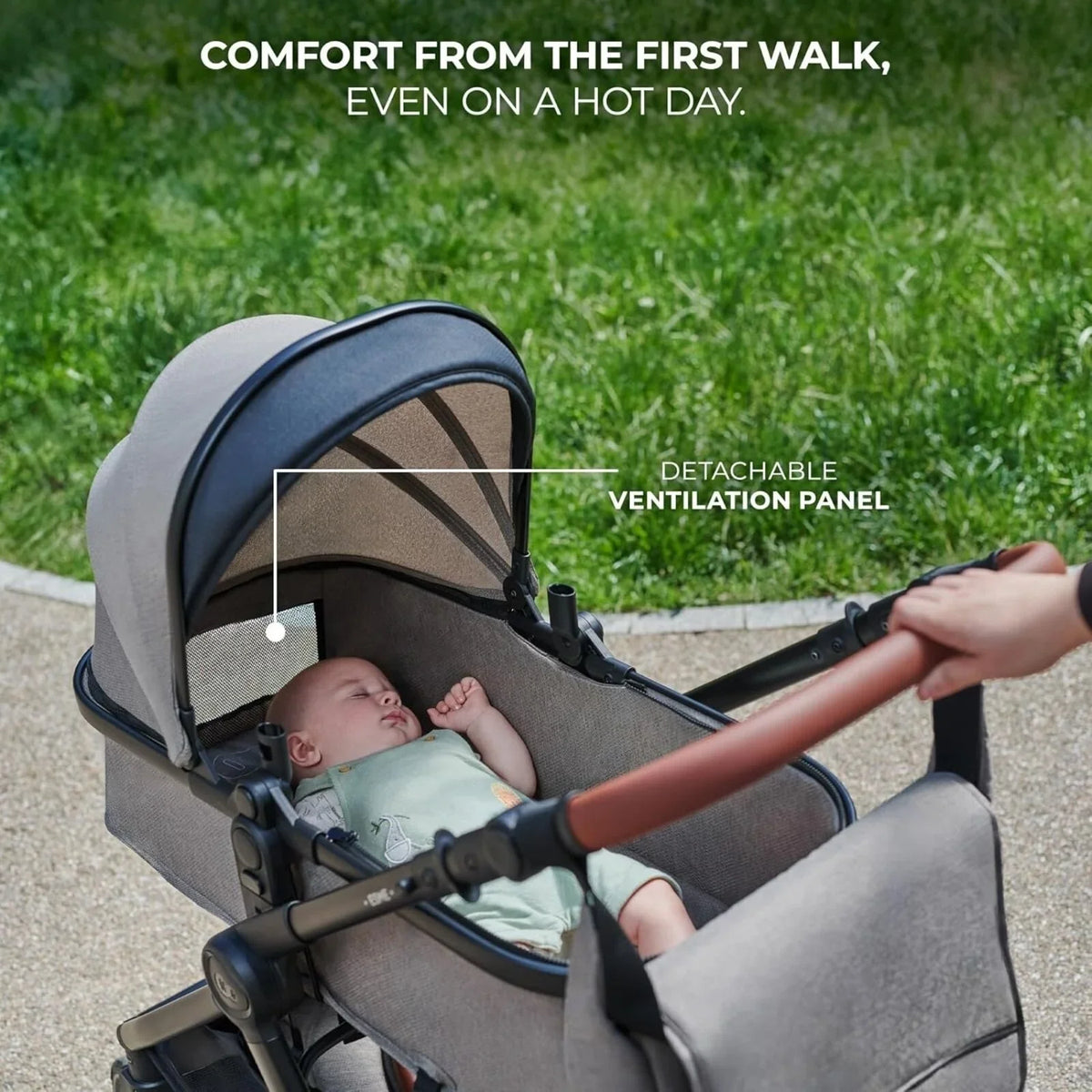 Kinderkraft Esme Pro 3-in-1 Travel System with Mink Pro Car Seat - Sand Beige