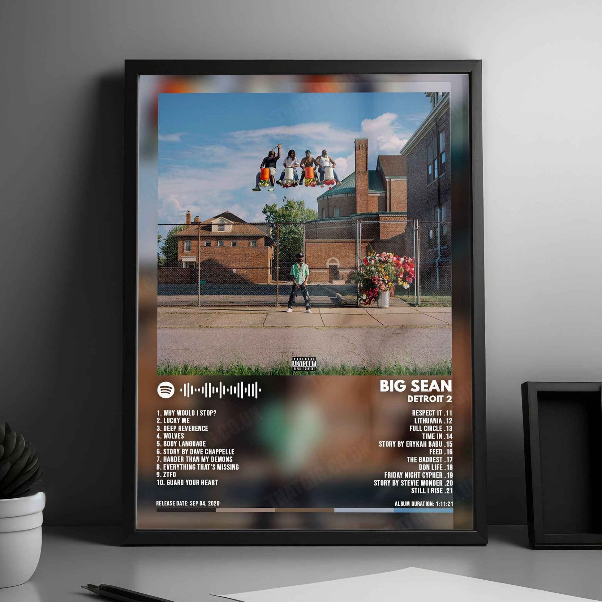 Big Sean "Detroit 2" Album Cover Poster - with Complete Tracklist