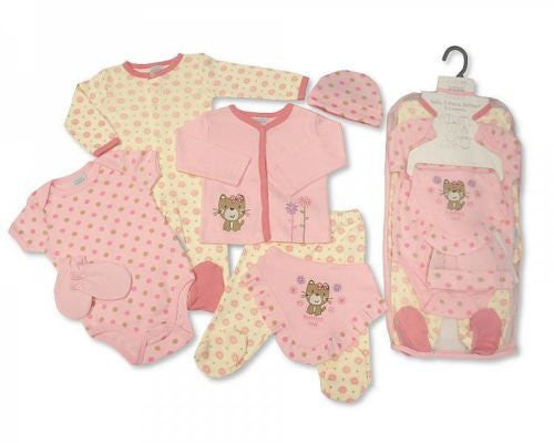 7 Piece Baby Girls Layette Clothing Gift Set Purrfect Me 3-6 months