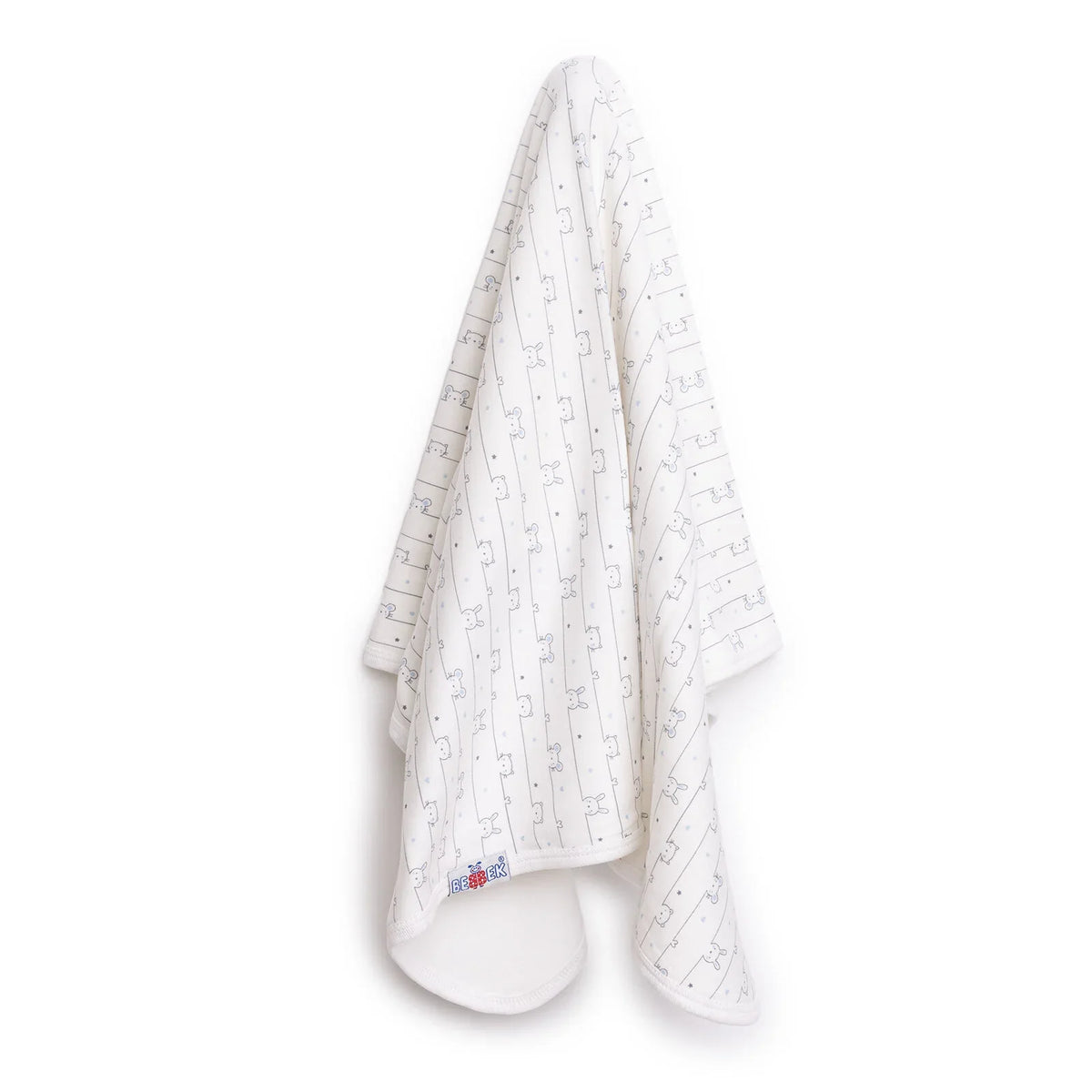Bebbek Bear and Bunny Print Jersey Baby Blanket (80 x 80 cm)