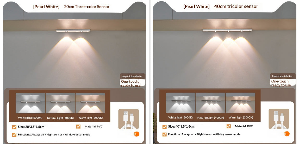 Smart LED Motion-sensor Light Strip For Cabinets