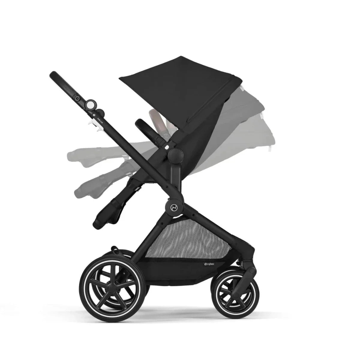 Cybex EOS Lux Silver 2-in-1 Pushchair - Moon Black