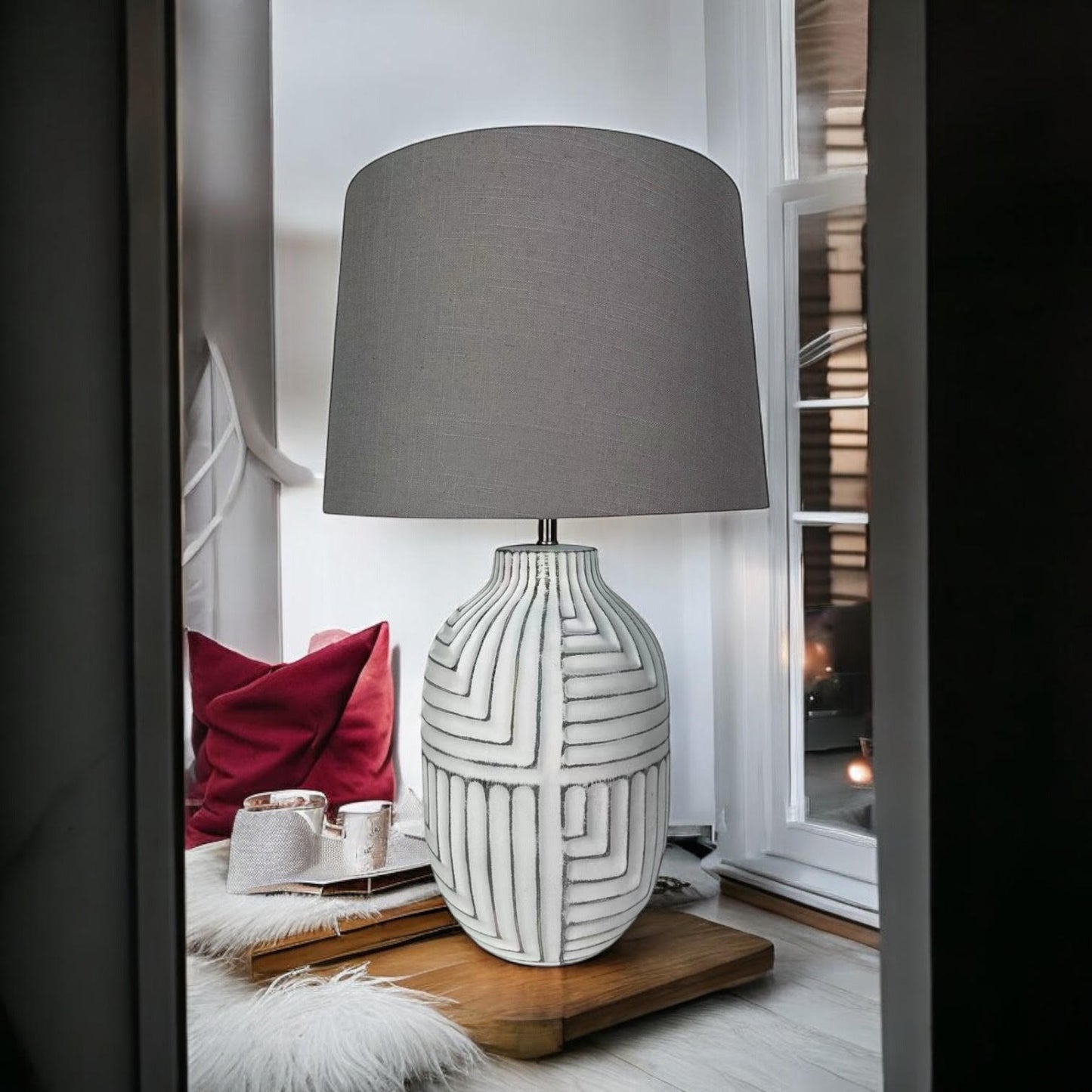 38CM LAMP AND SHADE