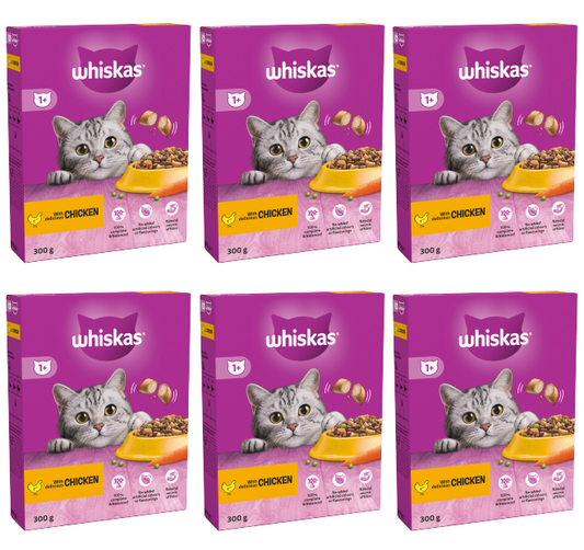 6 x Whiskas Cat 1+ Complete Chicken - 300Gm