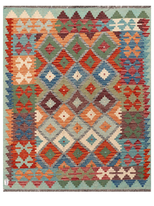 Maimana Afghanistan Kilim Rug - 194 x155 cm
