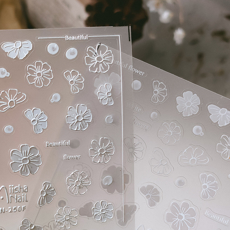 Hello Claws | Nail Deco White Flower Sticker