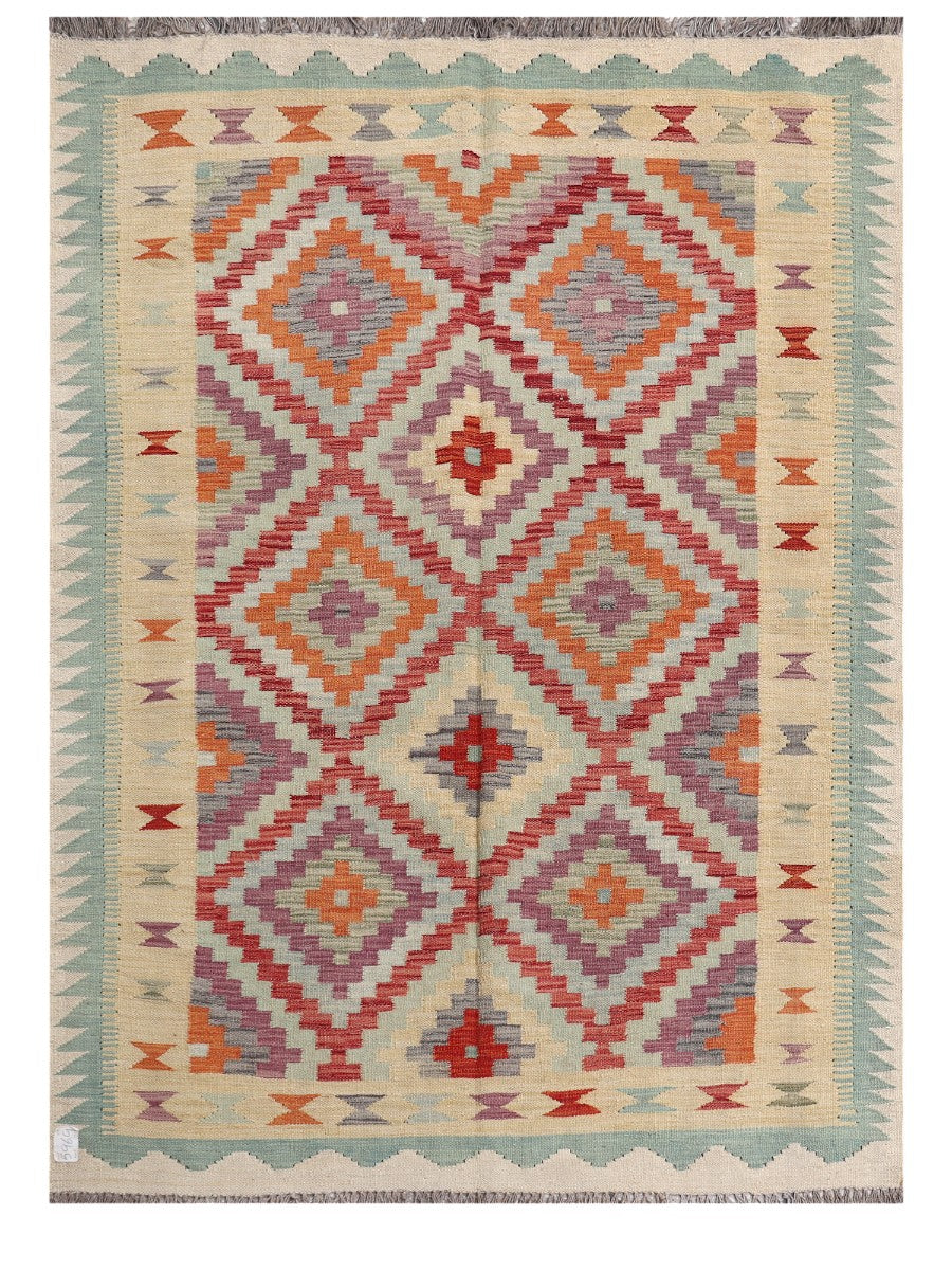 Maimana Afghanistan Kilim Rug - 199 x144 cm