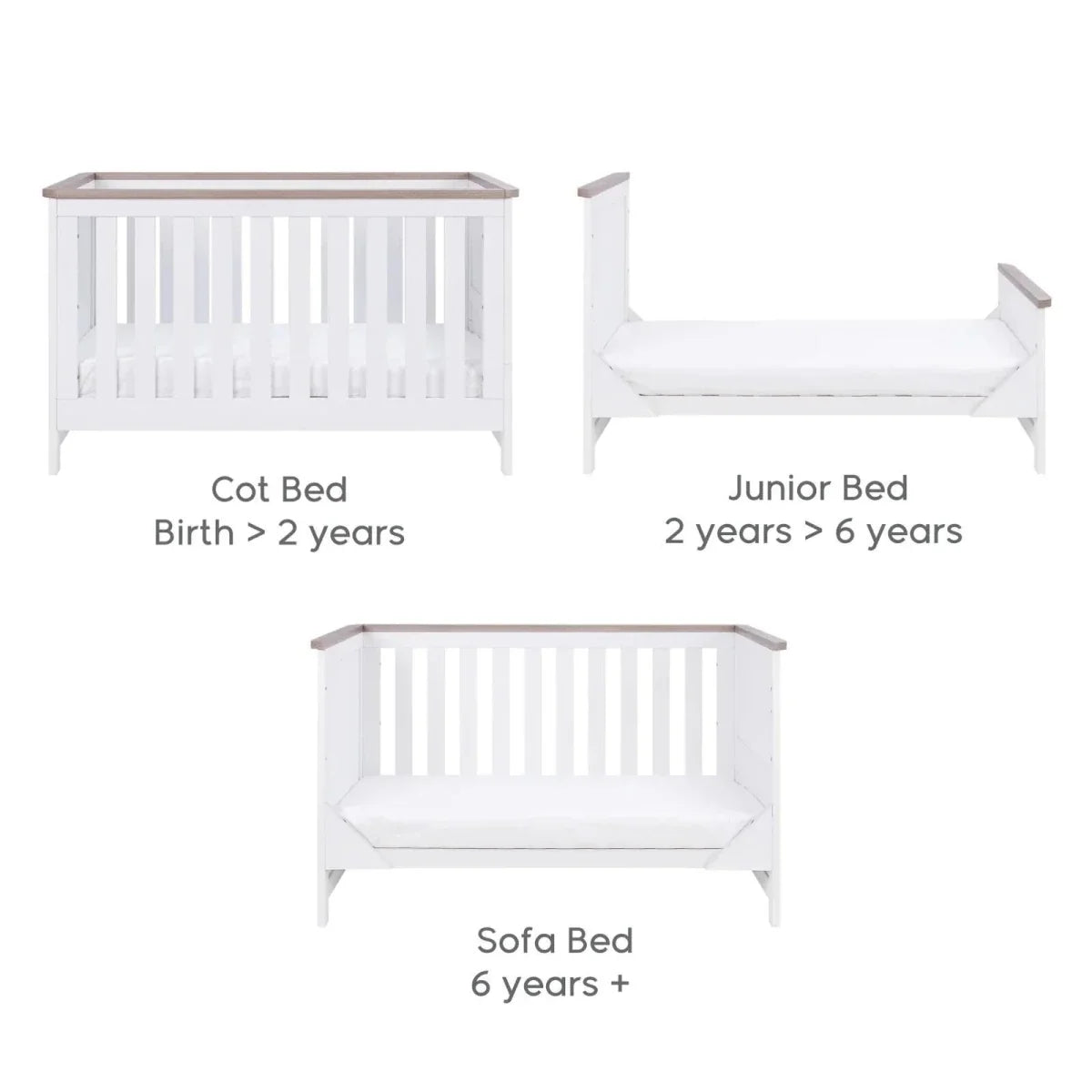 Tutti Bambini Verona 3 pcs Room Set - White/Oak