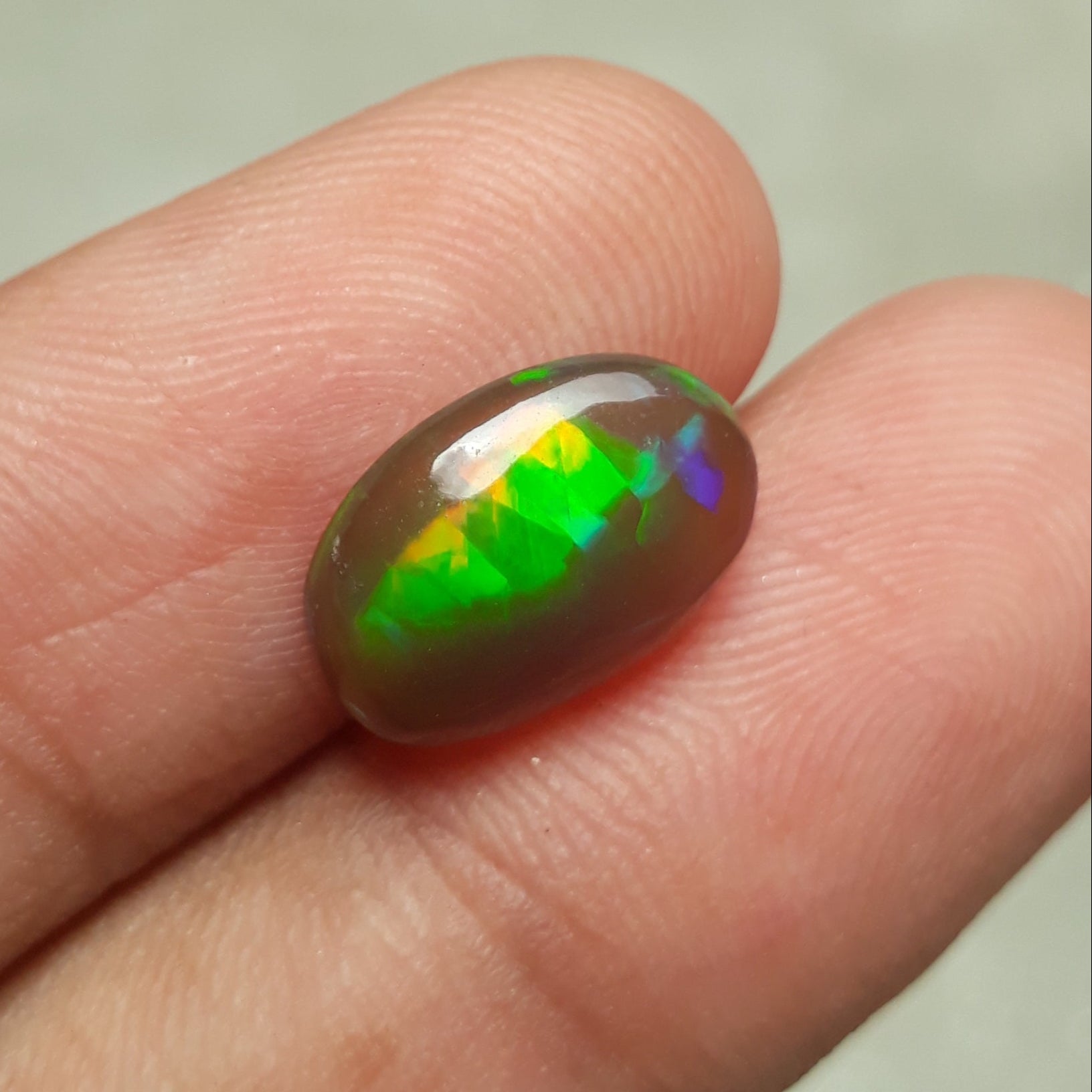 2.7ct Opal for Sale - Black Fire Opal - October Birthstone - 14x10mm
