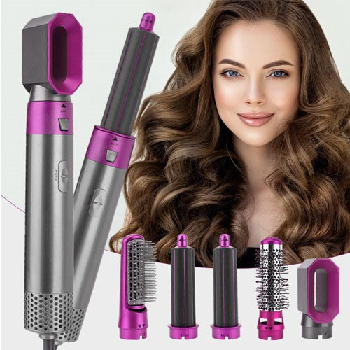 5 in 1 Hair Dryer Hot Comb Set Professional Curling Iron Hair Curler Straightener