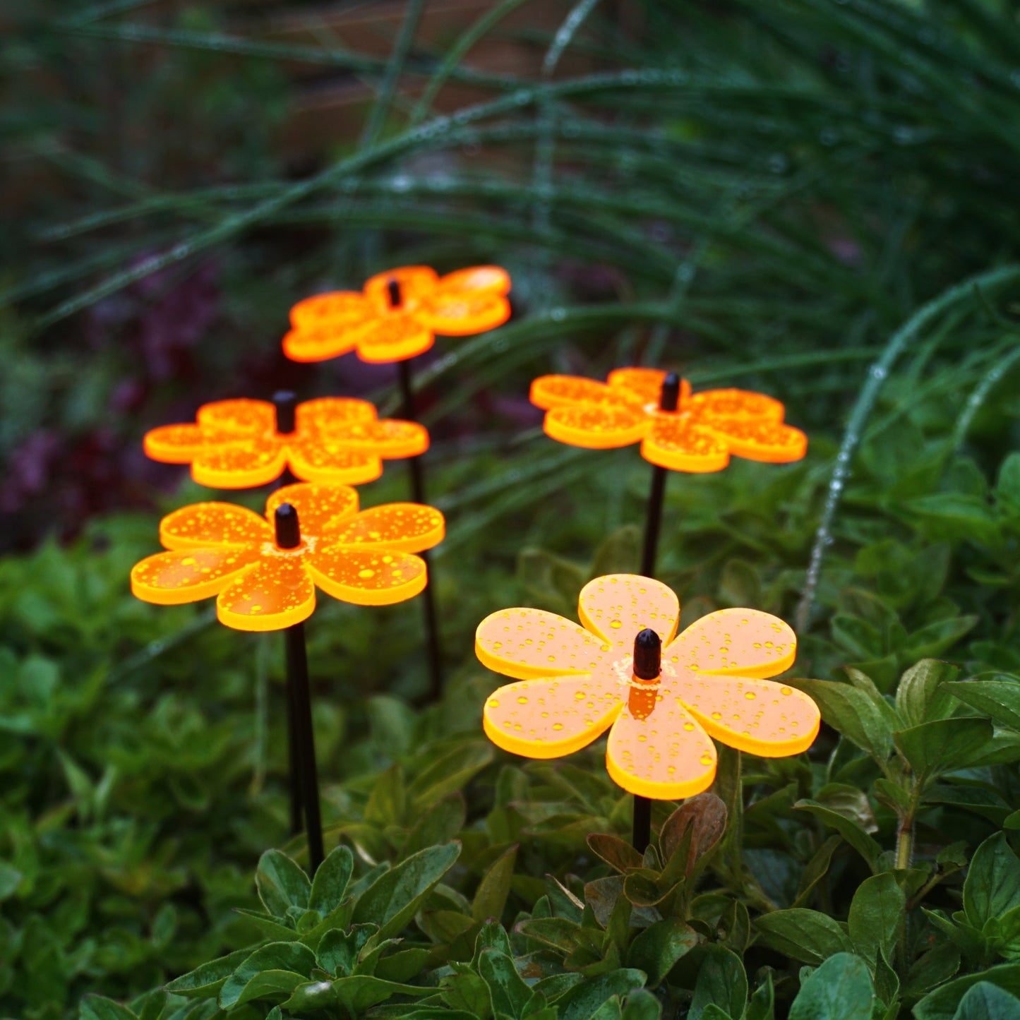 Small Garden Décor Ornaments Set of 5 Daisy