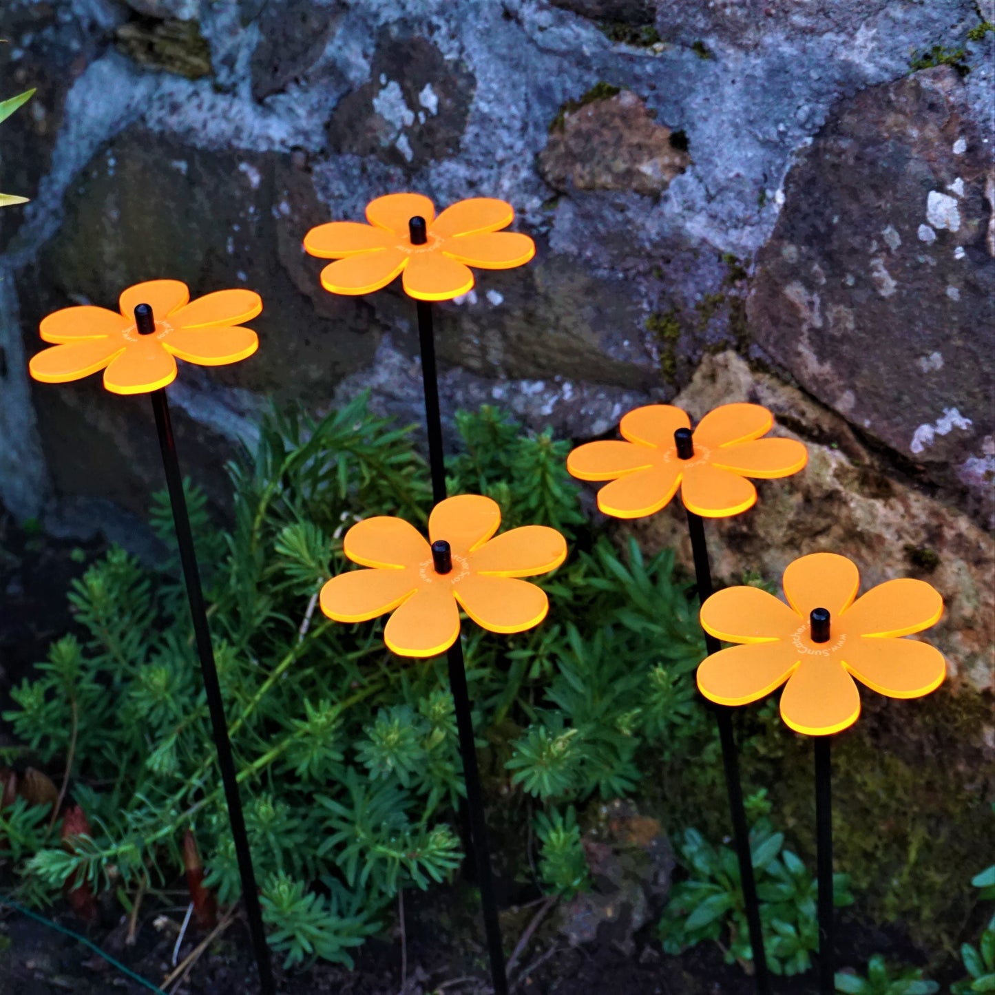 Garden Décor Ornaments Set of 5 'Daisies'