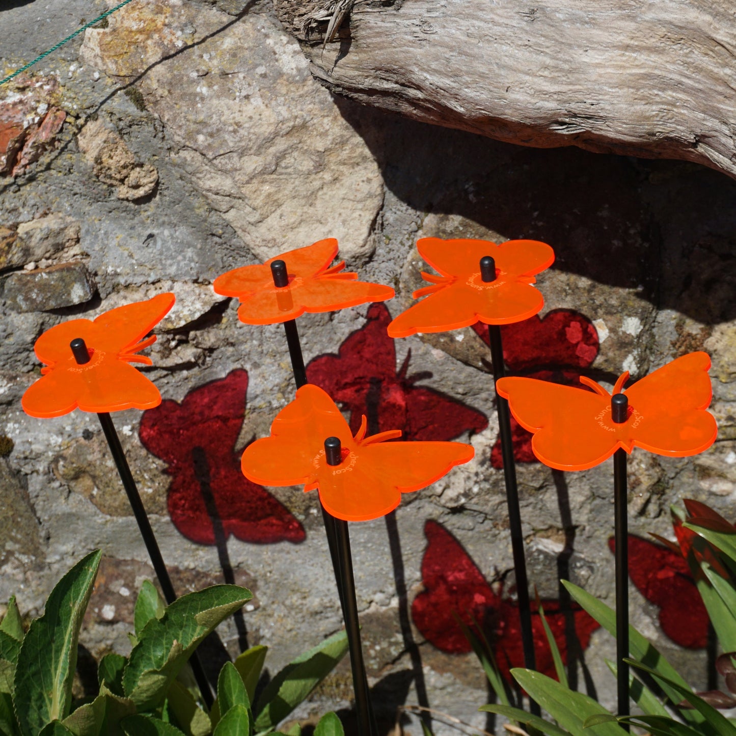Garden Décor Ornaments Set of 5 'Gatekeeper Butterflies'