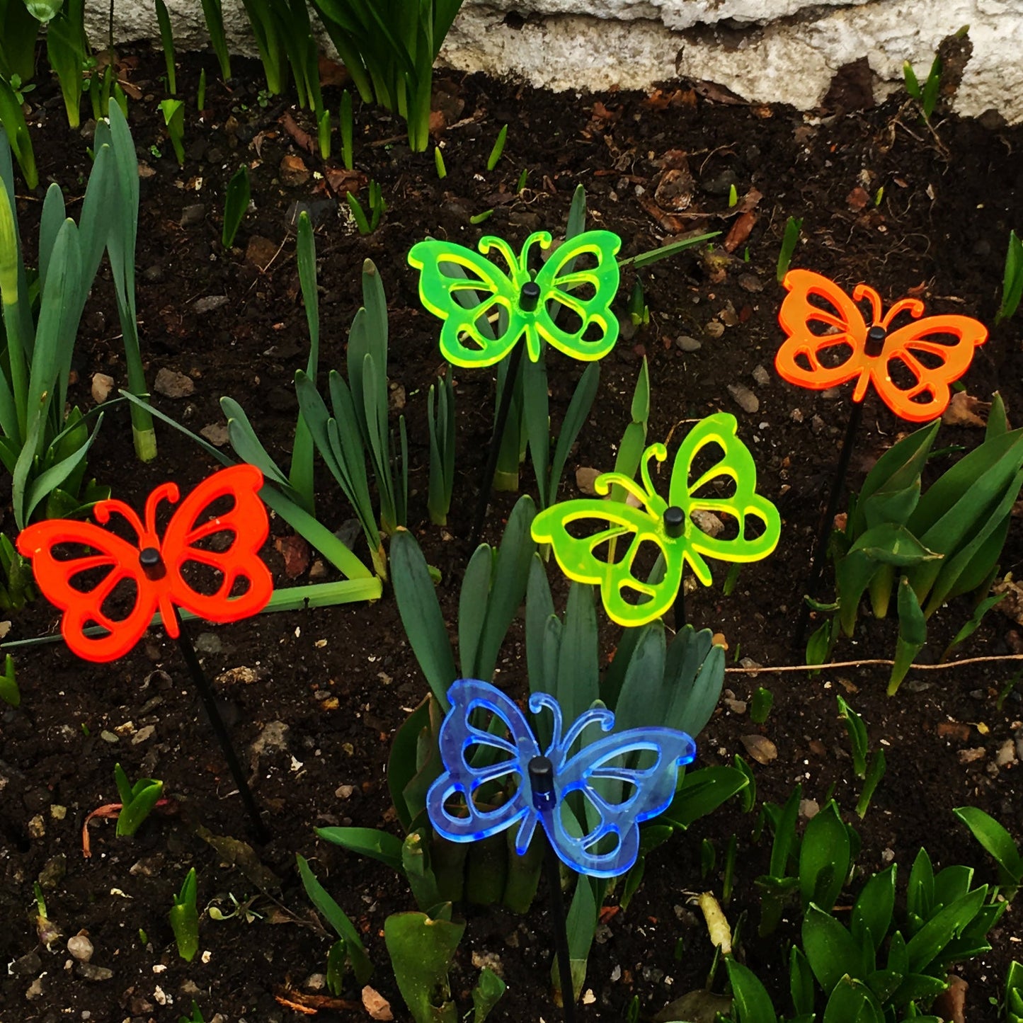 Large Garden Décor Ornaments Set of 5 'Comma Butterflies'
