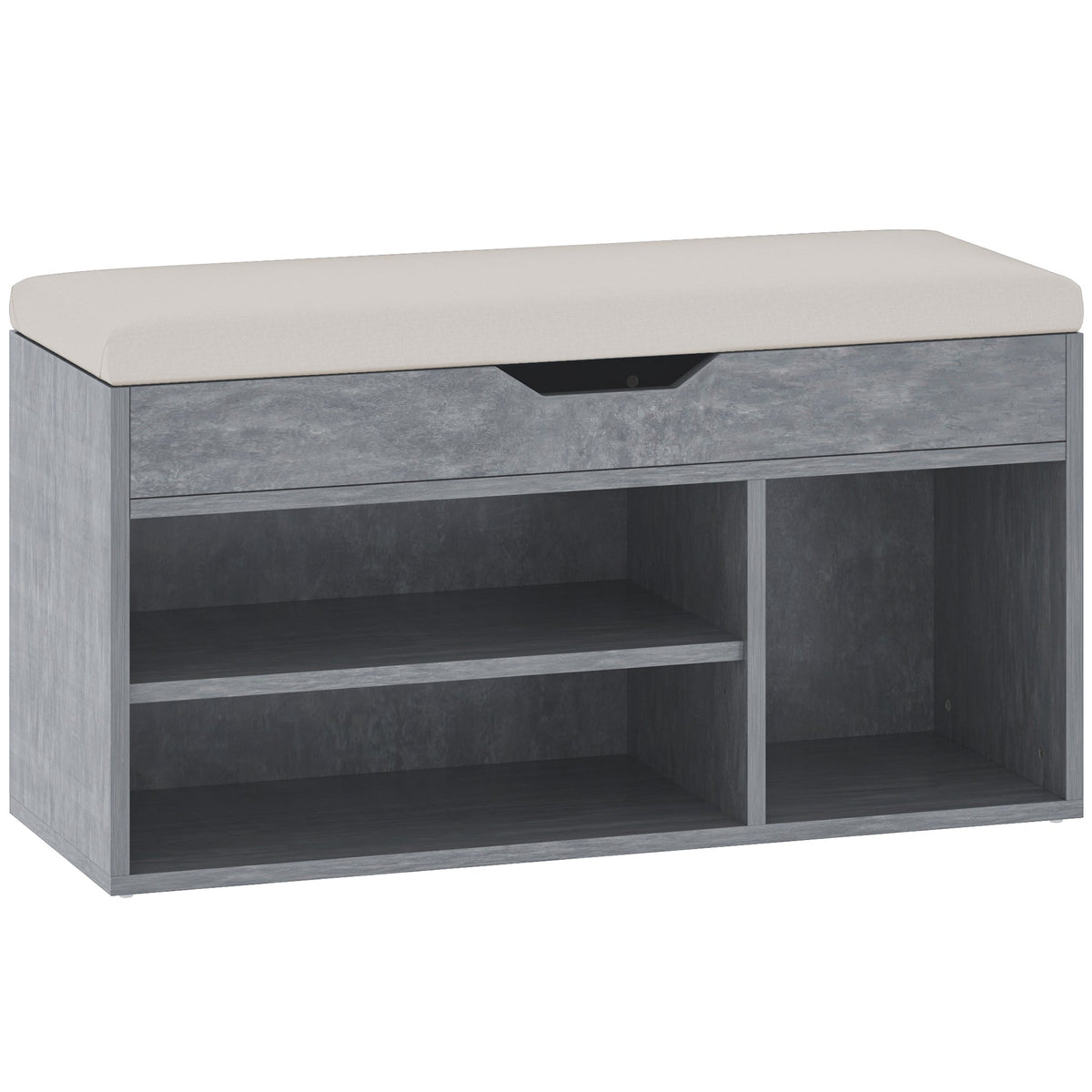 HOMCOM Sit-On Shoe Storage Unit w/ Hidden Compartment Handles