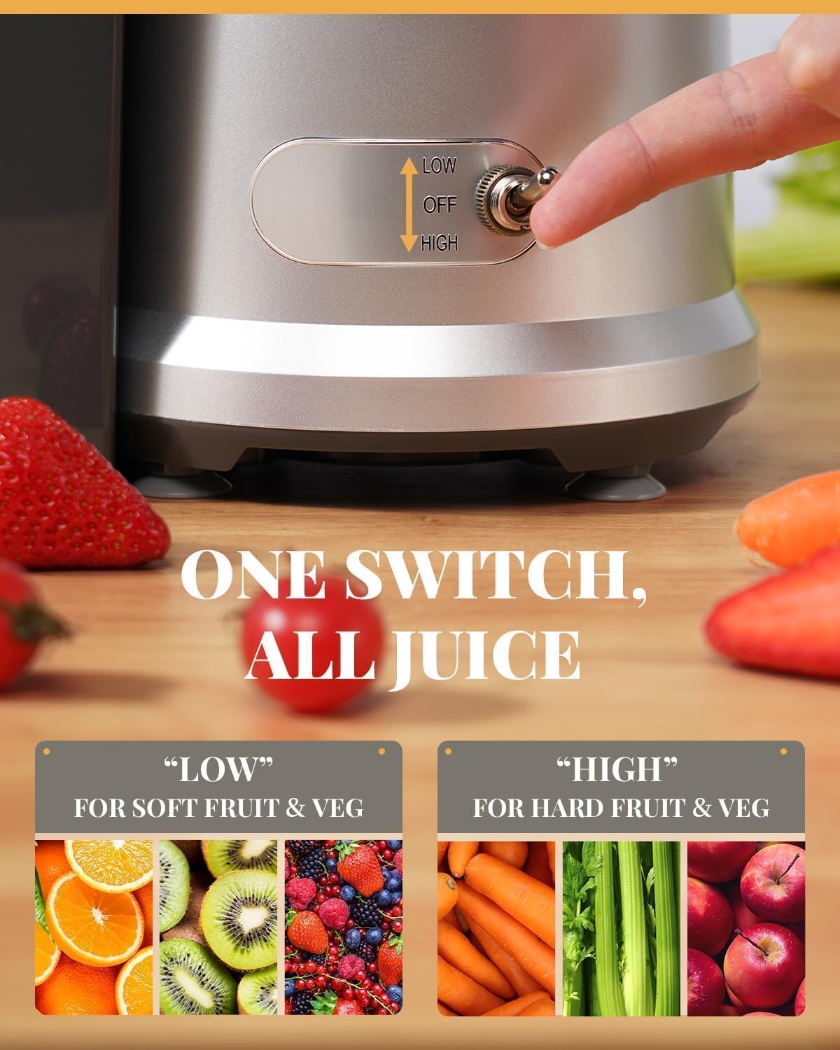 1200W Juicer 2L Whole Fruit Juice Machine Easy Clean High Yield GDOR