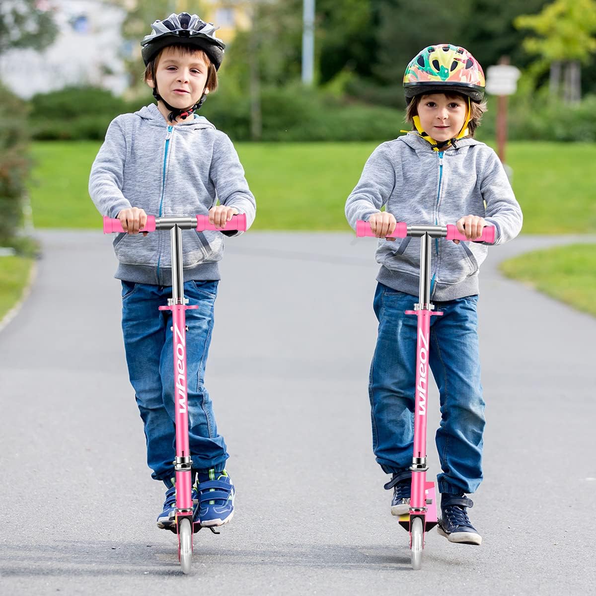 Kids Kick Scooter 2 Wheel Folding with LED Light Up Wheels WheoZ