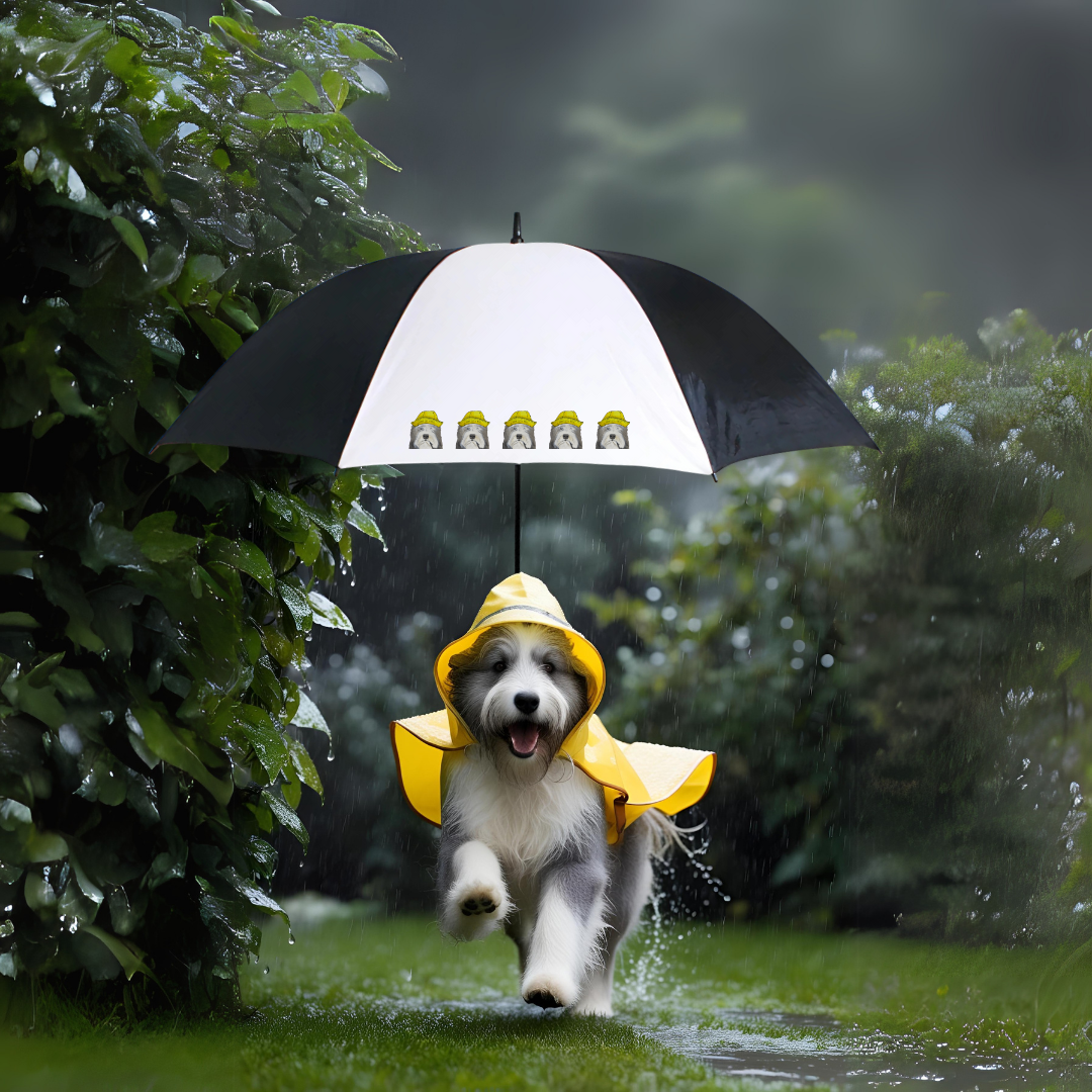 Bearded Collie Golf Umbrella: The Hairicane Handler