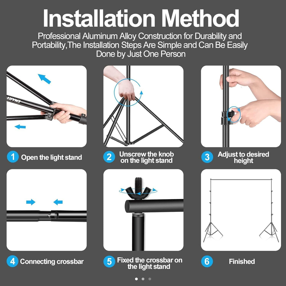 EMART 10x12ft Photo Backdrop Stand, Heavy Duty Adjustable Support Kit