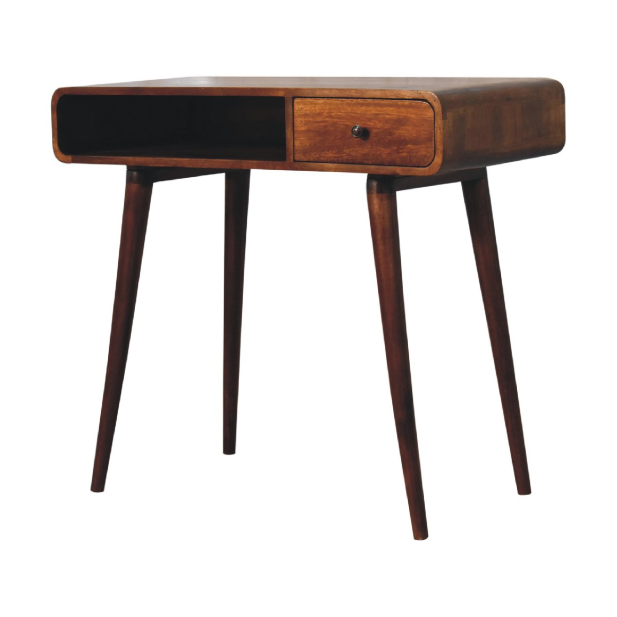 Artisan Furniture Solid Wood Curved Chestnut Writing Desk