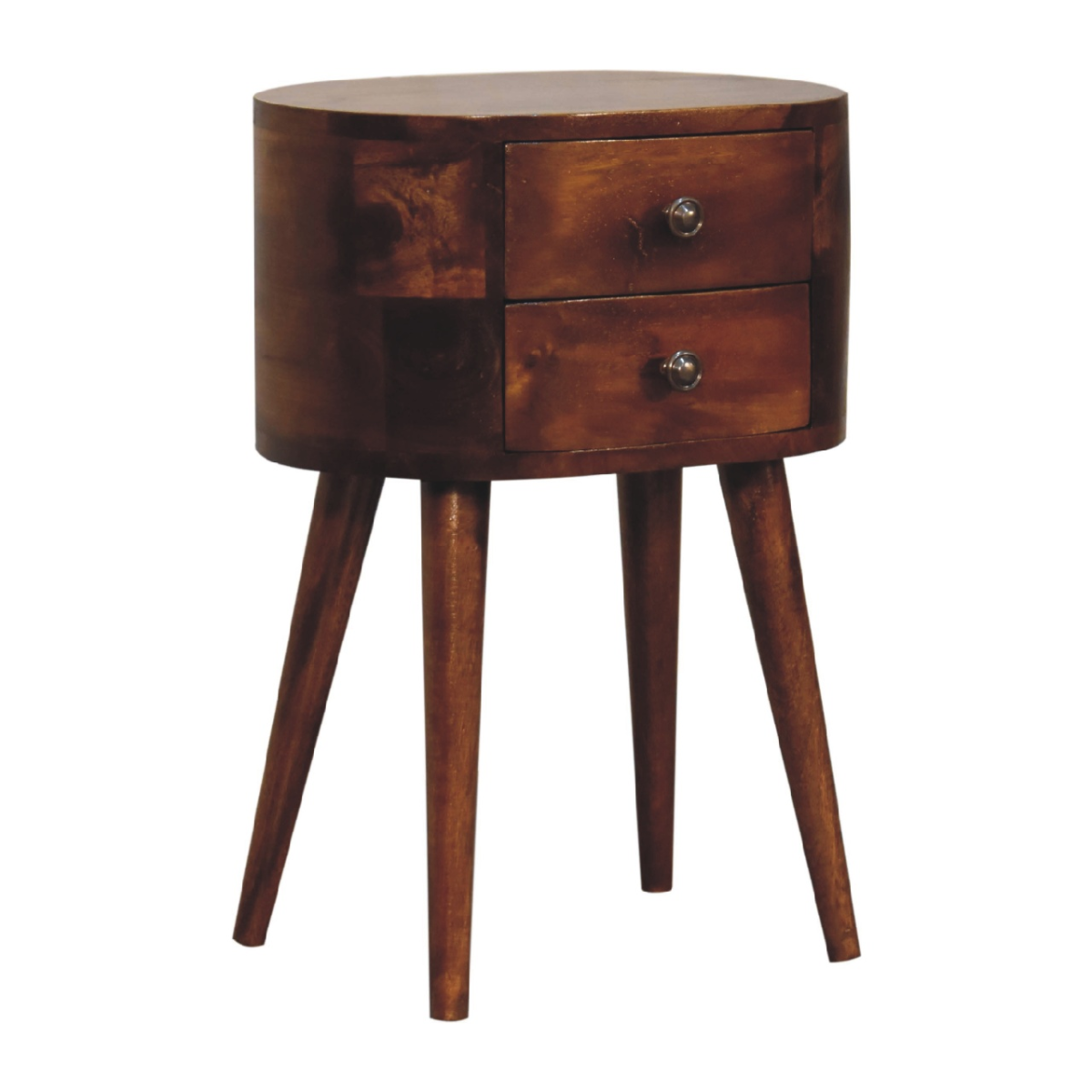 Artisan Furniture Solid Wood Mini Chestnut Rounded Bedside Table