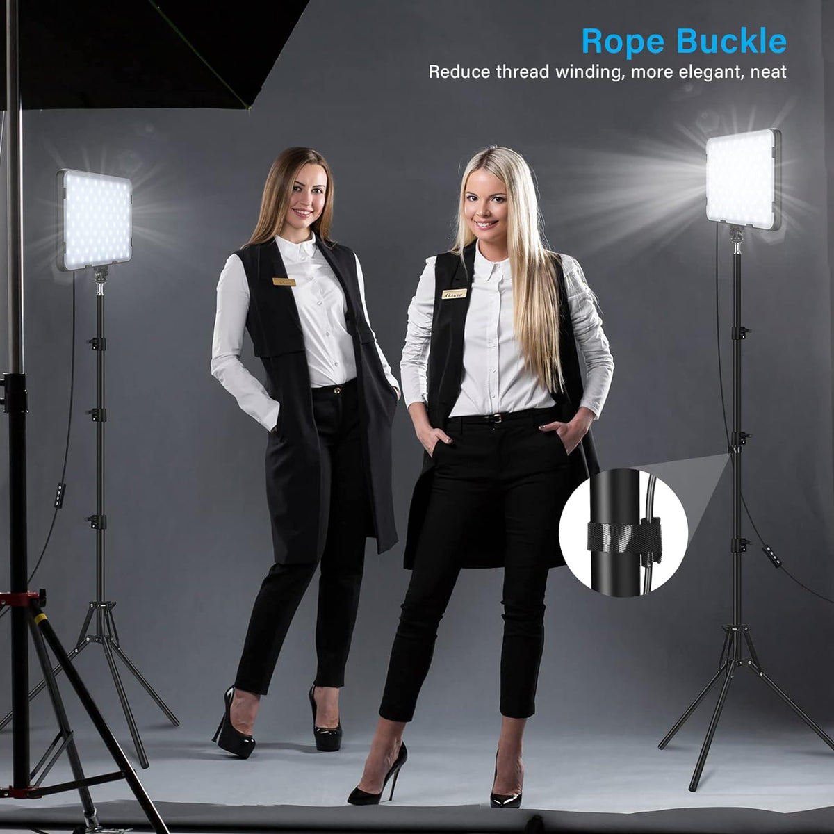 3 Pack LED Video Light with 70 Inch Tripod Stand 2500-8500K Photography Obeamiu