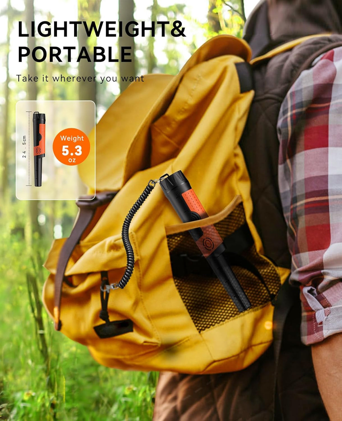 Metal Detector Pinpointer Waterproof 360 Detection Handheld SUNPOW OTMD12